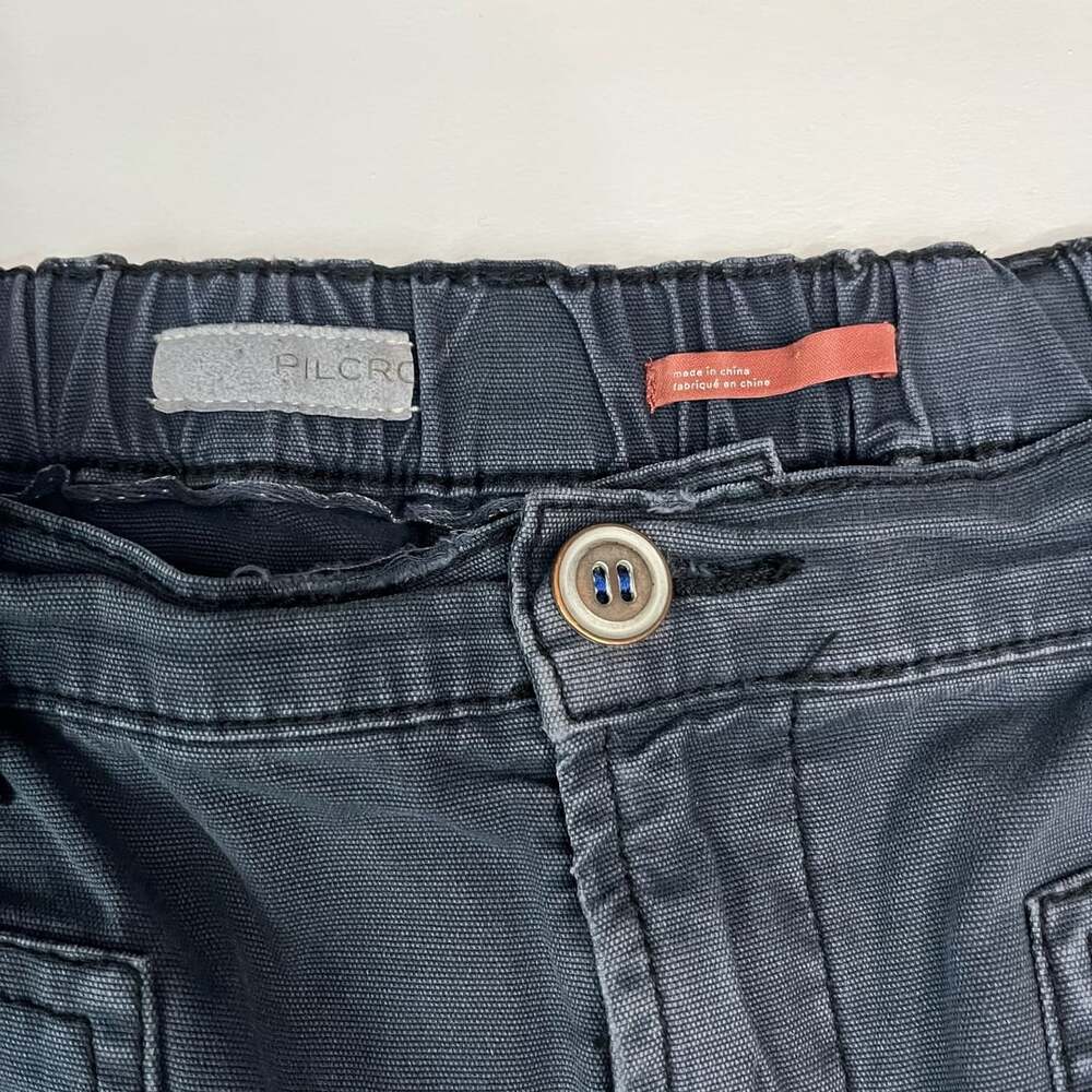 Pilcro Utility Pants Size 29 Dark Gray Cargo Wide Leg Charcoal - Picture 3 of 11